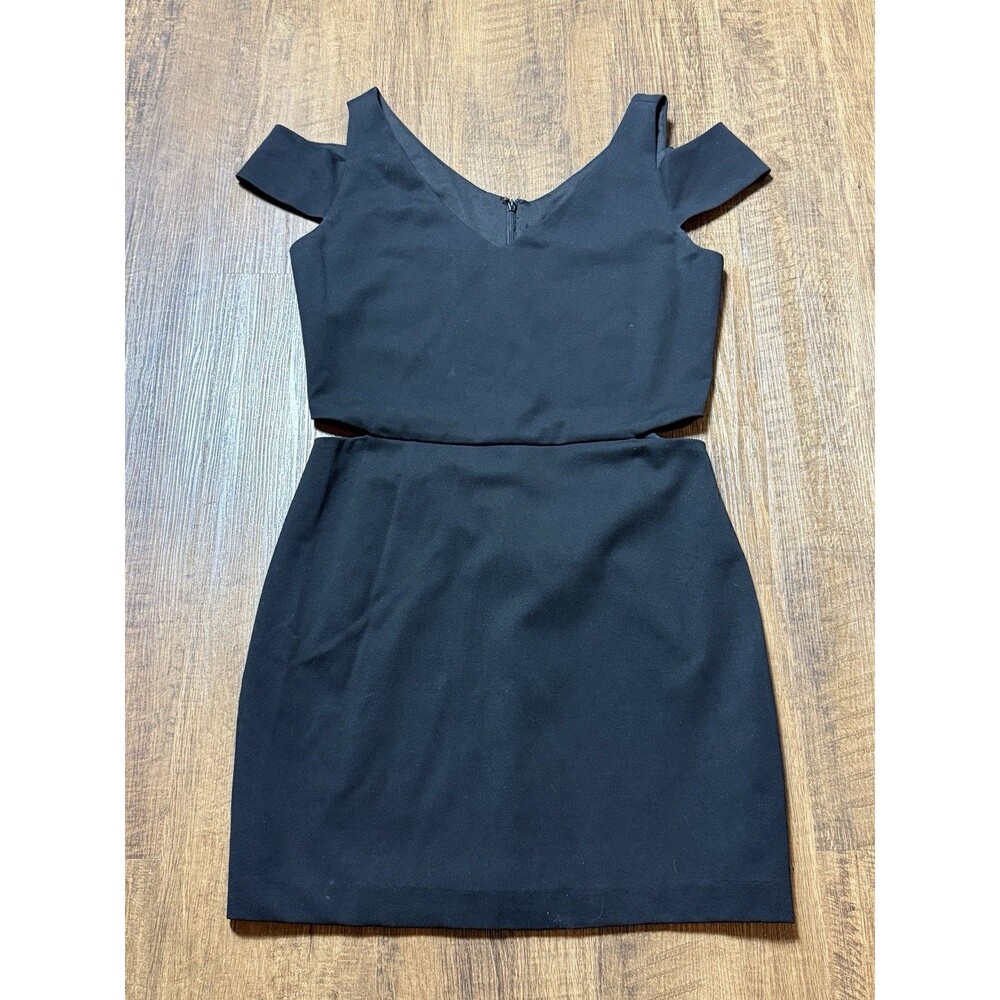 Ali & Jay Muy Caliente Bodycon Black Mini Dress Size M Zip-Up Cut-outs